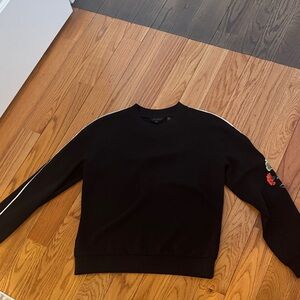 Ted Baker London Black Crewneck Sweater with Floral Accents